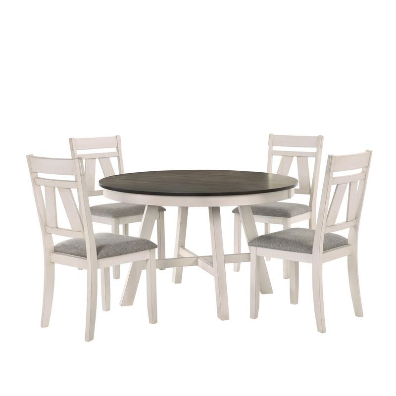 New Classic Furniture Maisie Round Table-White/Brown