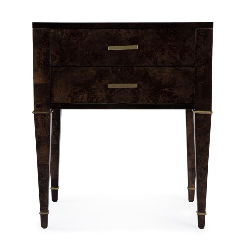 Butler Specialty Kai 2 Drawer End Table, Dark Brown