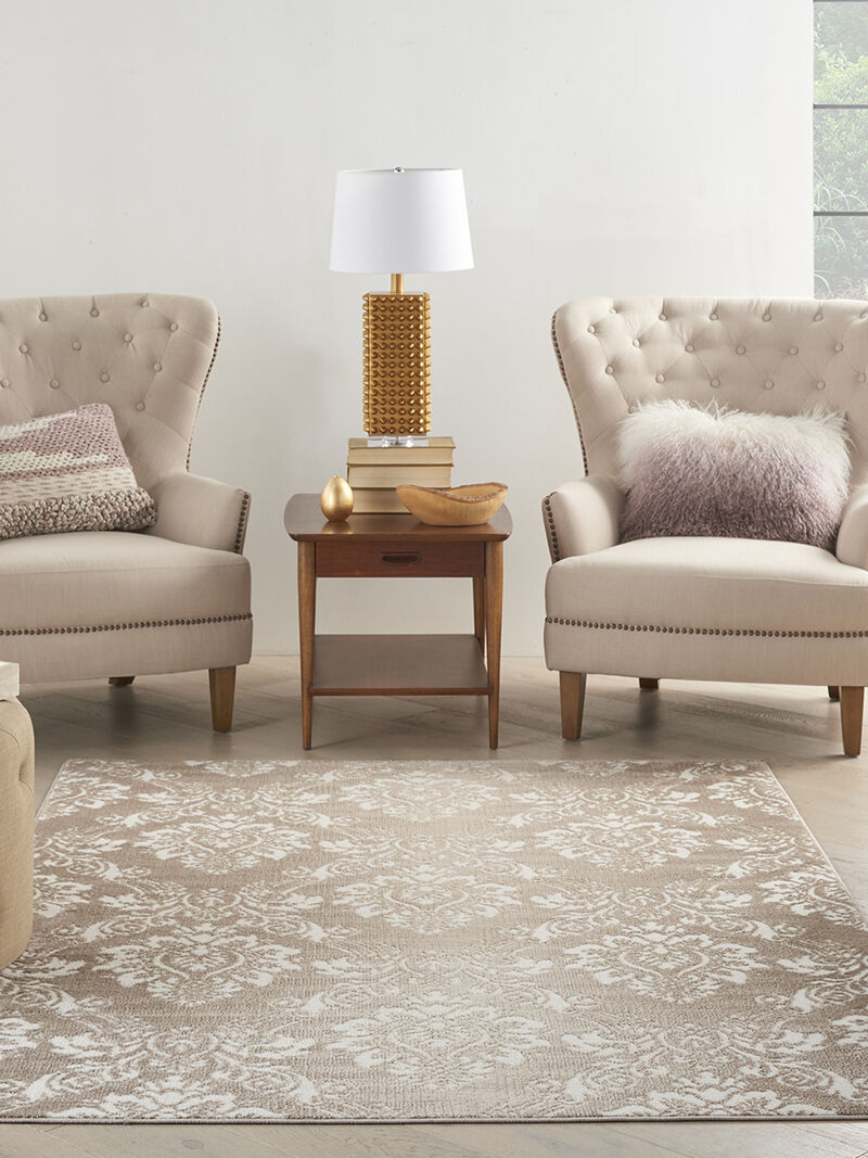 Elation ETN03 Ivory/Mocha 4' x 6' Rug