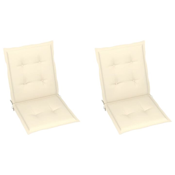 vidaXL Garden Chair Cushions 2 pcs Cream 39.4"x19.7"x1.6"