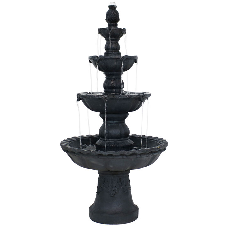 Sunnydaze Pineapple Resin Outdoor 4-Tier Water Fountain