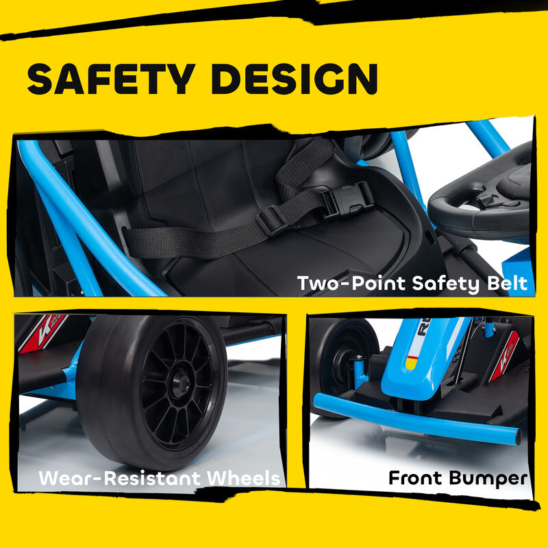 BreeBe 24V 7AH Kids Electric Go Kart, 8.1 MPH Battery Powered Drift Kart with Dual Motors, Soft Start image number 7