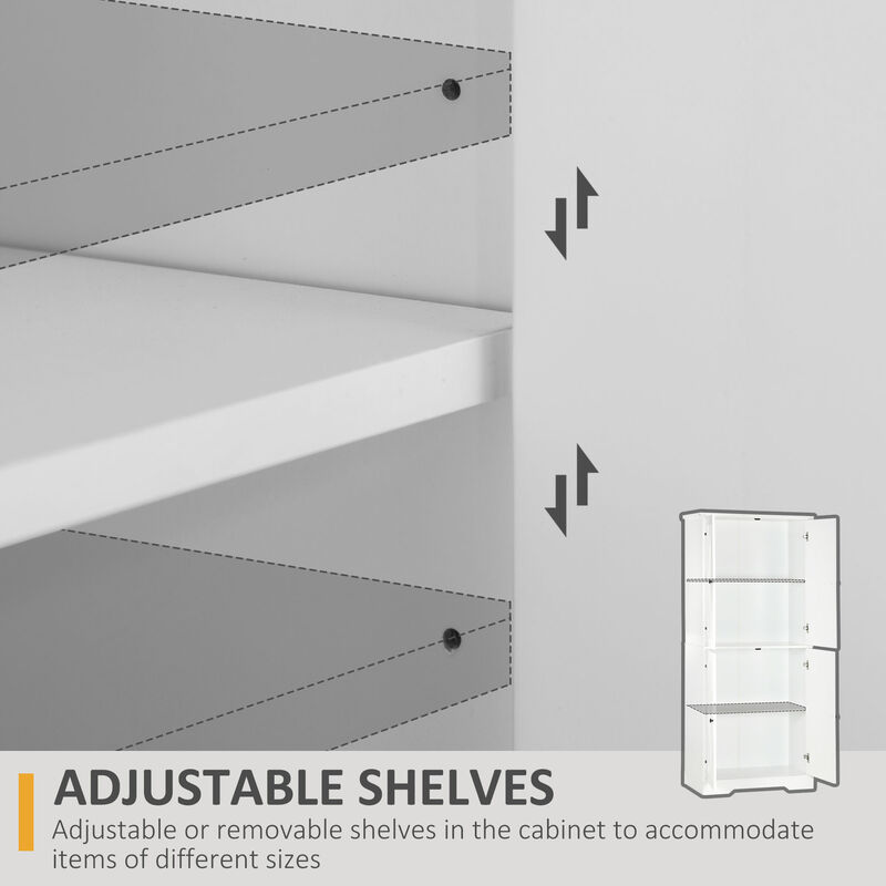 HOMCOM 71" Freestanding Kitchen Pantry Farmhouse Storage Cabinet White