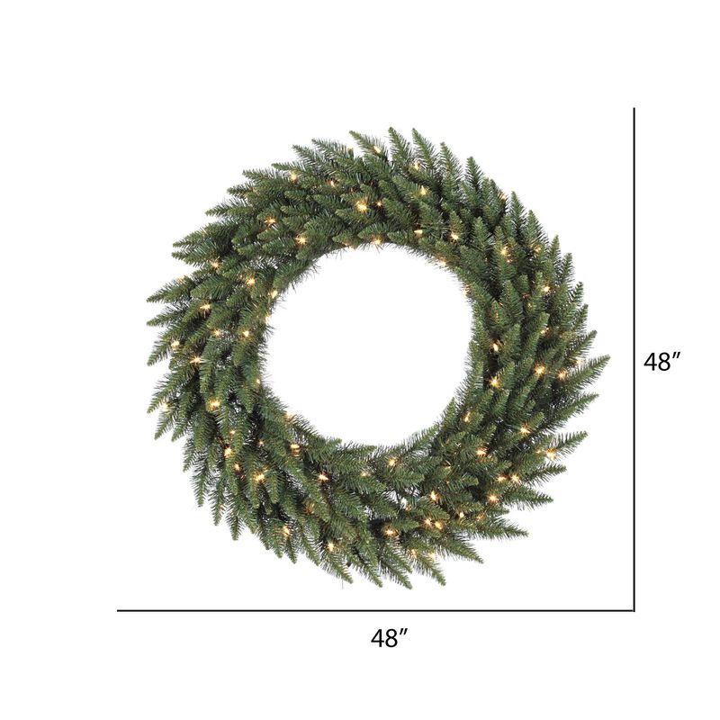 Vickerman Pre-lit Camdon Fir Artificial Wreath with 200 Warm White LED Lights, 48 Inch (A861049LED) image number 2