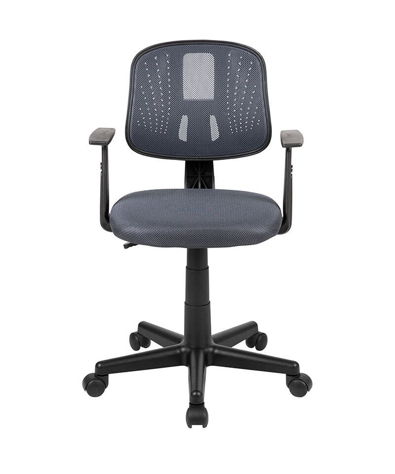 Flash Fundamentals Mid-Back Gray Mesh Swivel Task Office Chair with Pivot Back and Arms image number 0
