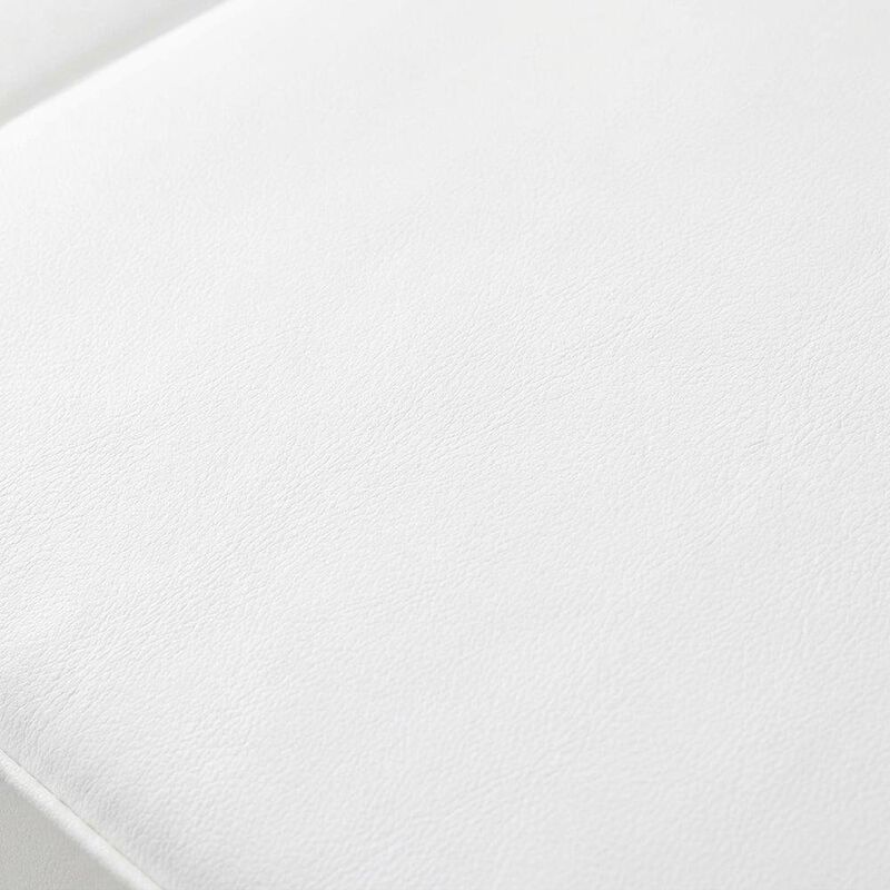 Tufted Vegan Leather Sofa, Faux Leather Couch for Living Room, Silver White image number 7