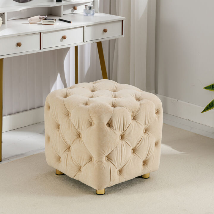 GOODSILO Versatile Modern Velvet Upholstered Ottoman Footstool with Multi-Functional Design for Stylish Home D&eacute;cor and Comfortable Seating