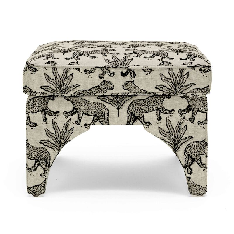 Raji Leopard Jacquard Ottoman image number 1