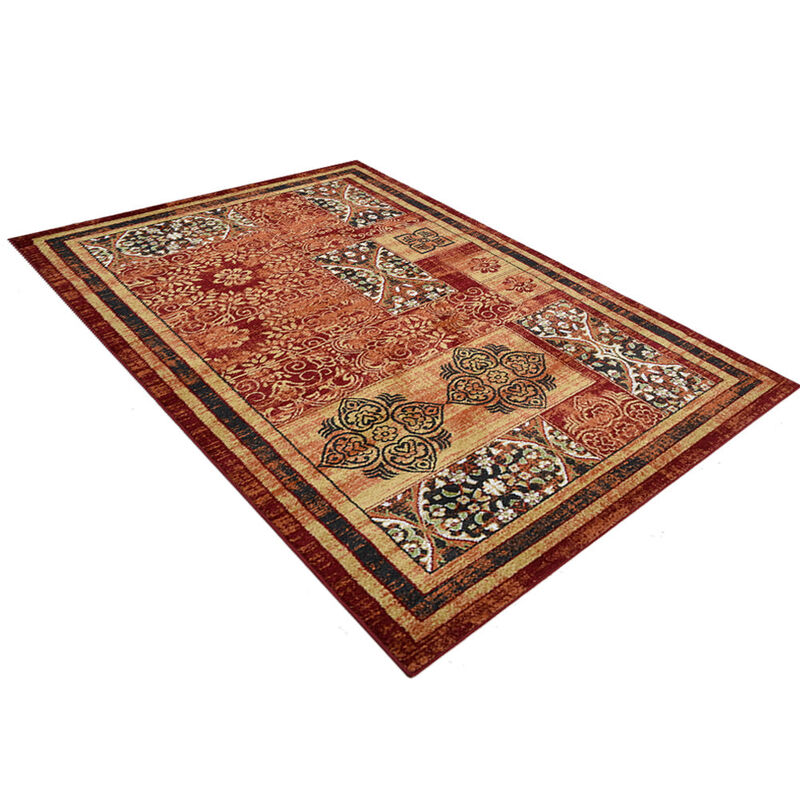 RUGSOTIC CARPETS MACHINE MADE HEATSET POLYPROPYLENE AREA RUGS  - Rectangle Shape, Classic Oriental Traditional  Design, Midium Pile Machine Made Area Rugs (M00042) image number 2