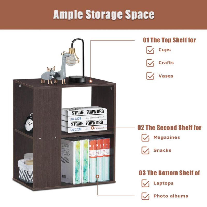 Hivvago 2-Tier Side End Table with Storage Shelves