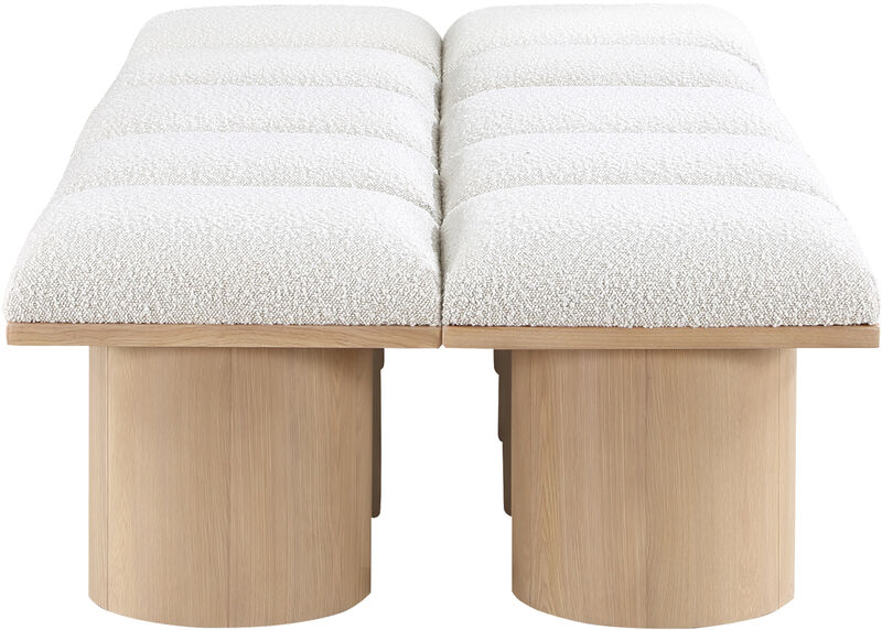 Meridian Furniture Pavilion Cream Boucle Fabric Bench