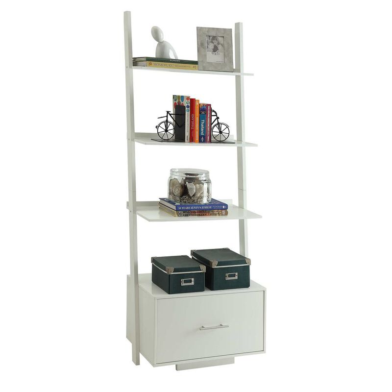 Convience Concept, Inc. American Heritage Ladder Bookcase with File Drawer