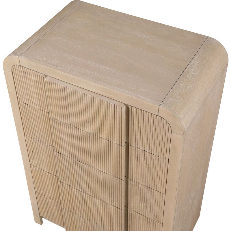 Meridian Furniture Fluted Natural Chest