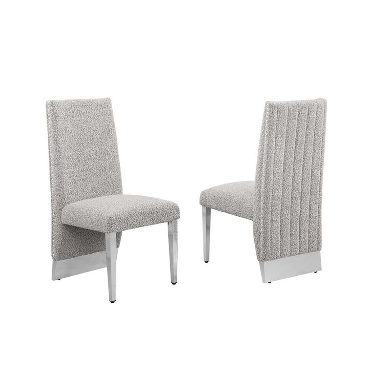 Luxe Rich gray boucle side chairs - Set of 2