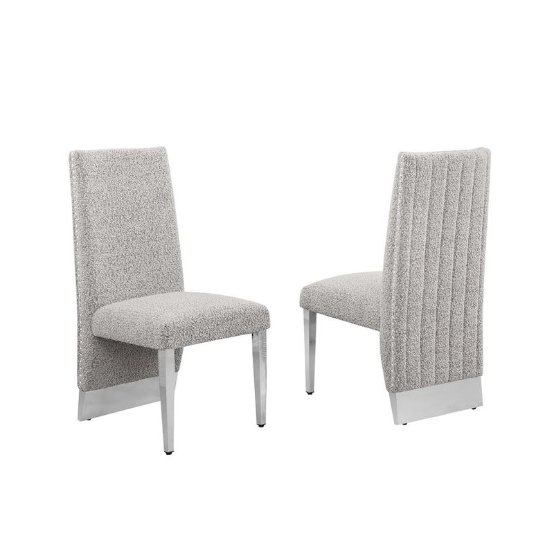 Luxe Rich gray boucle side chairs - Set of 2
