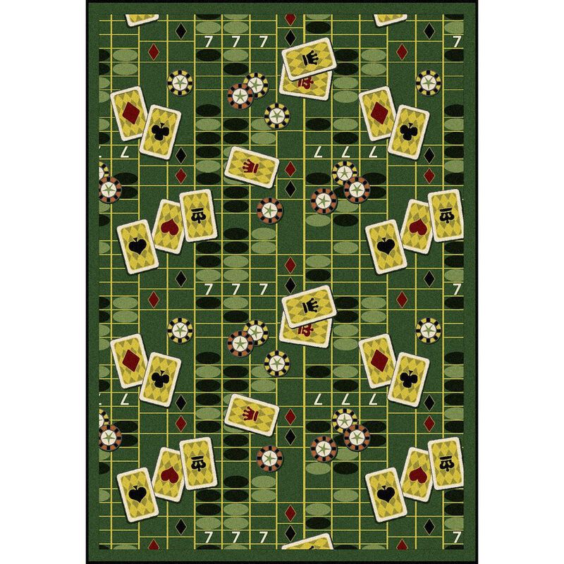 Joy Carpets Games People Play Feeling Lucky 7'8 x 10'9 Area Rug in Color Emerald