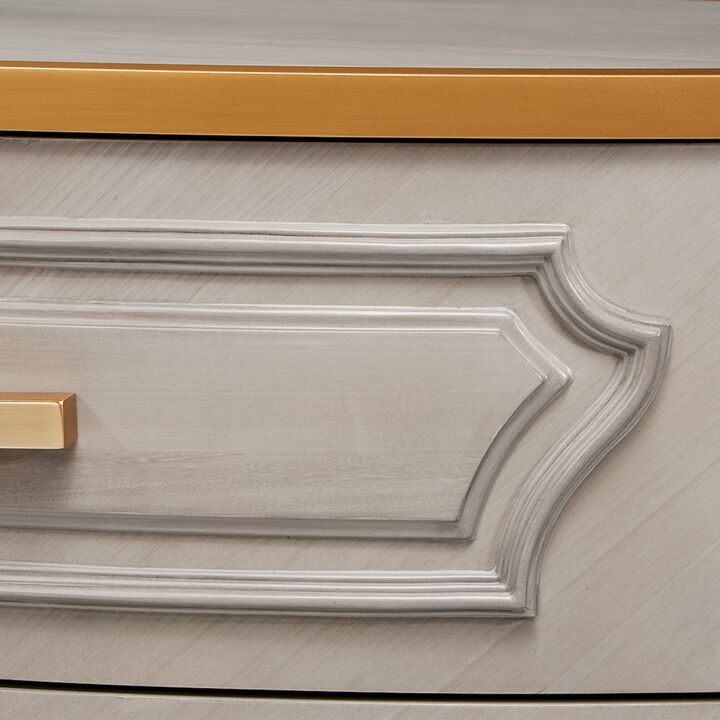 Michael Amini St. Charles 5-Drawer Highboy Chest - Dove Gray