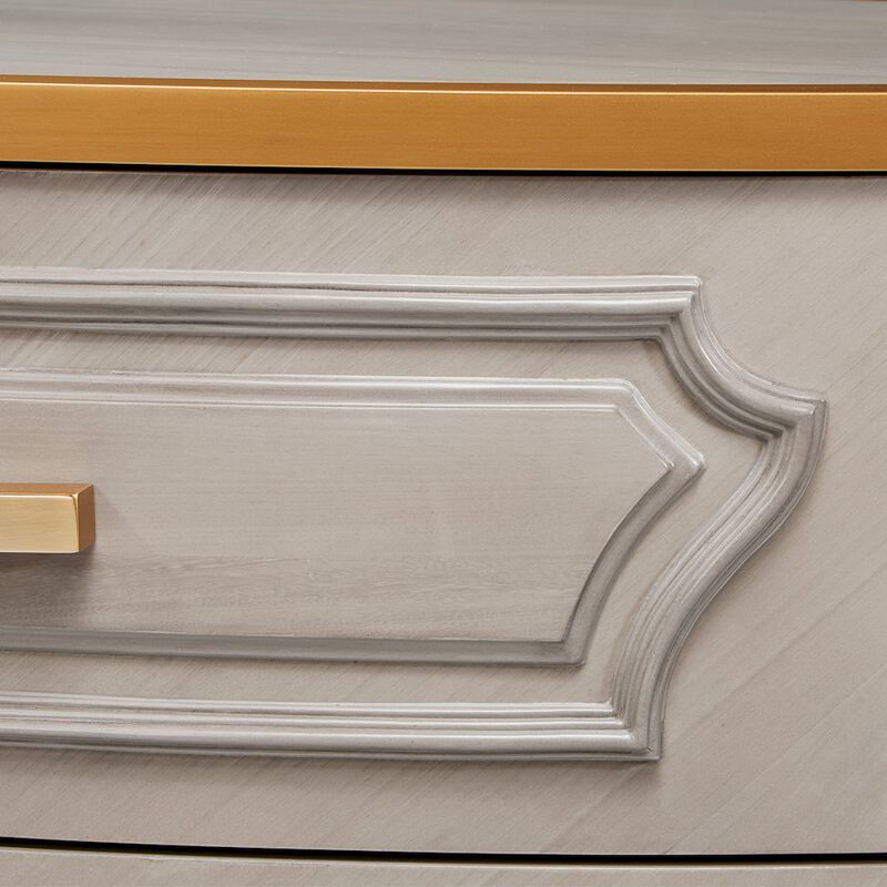 Michael Amini St. Charles 5-Drawer Highboy Chest - Dove Gray