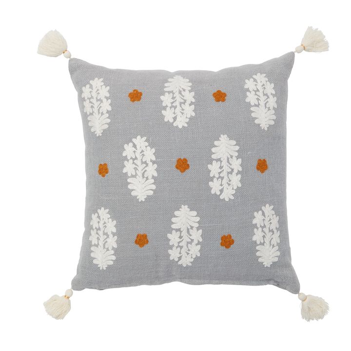 Udaipur Paisley slate blue pillow