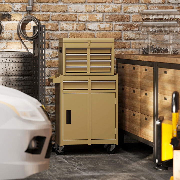 2-in-1 Tool Chest with Locking Drawers and Casters &ndash; Garage & Workshop Storage