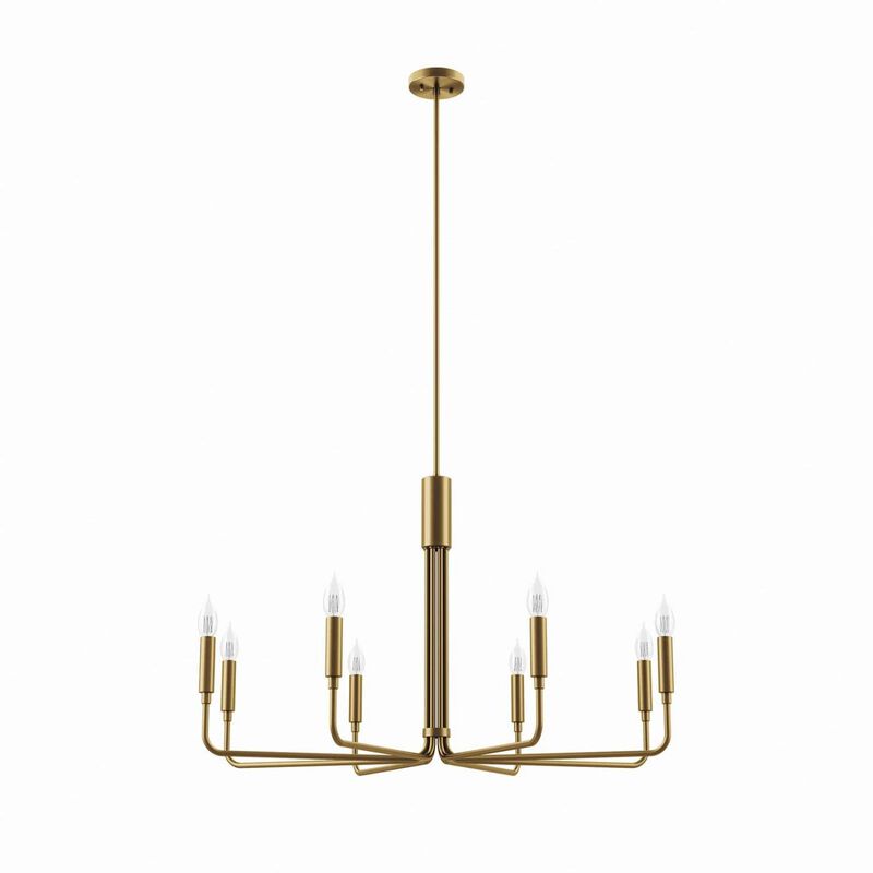 Modway Rekindle 8-Light Chandelier in Satin Brass image number 0