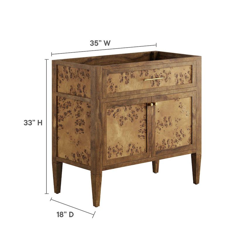 Modway EEI-6139-BUR Elysian 36" Wood Bathroom Vanity Cabinet (Sink Basin Not Included), Burgundy image number 3