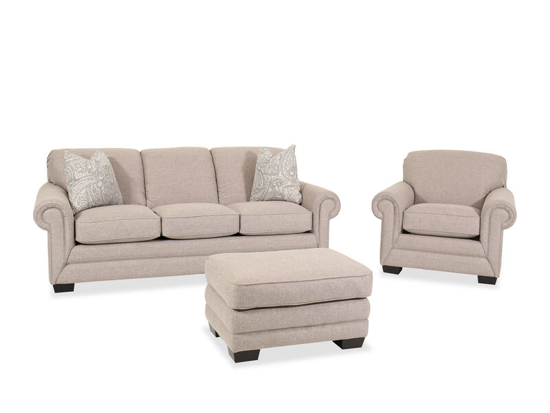 Mackenzie Three-Piece Wicker Sofa Set in Beige