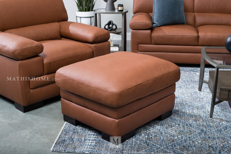 Candid Spice Leather Ottoman image number 2