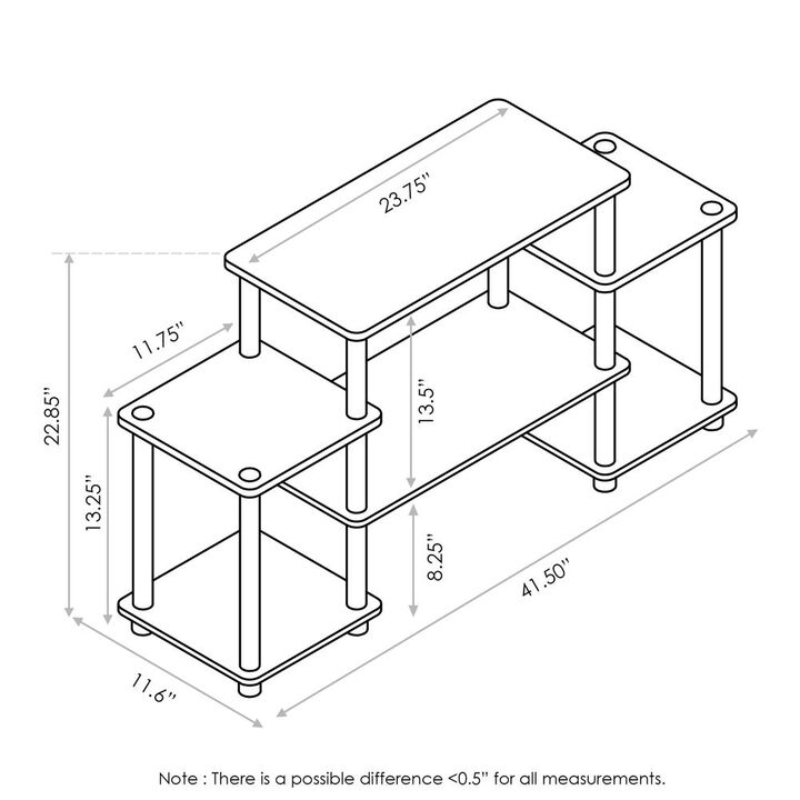Furinno 11257DWN Turn-N-Tube No Tools Entertainment Center, Dark Walnut