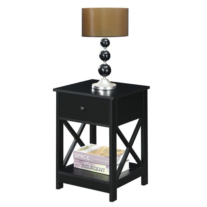 Convenience Concepts Oxford 1 Drawer End Table Black