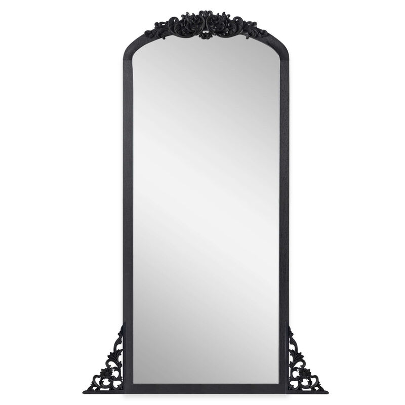 HomeRoots 67" Black Solid Wood Framed Full Length Mirror image number 2