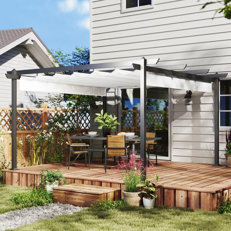 Hivvago 13x13 Patio Pergola with Retractable Roof image number 1