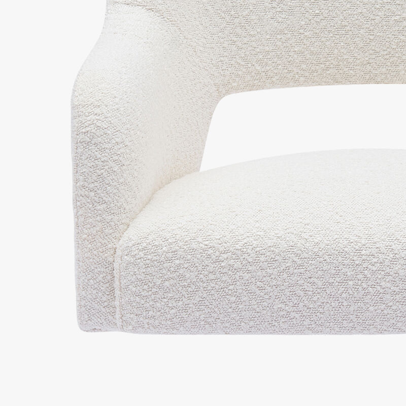 WestinTrends Genevieve Mid-Century Modern Wide Boucle Swivel Accent Arm Chair