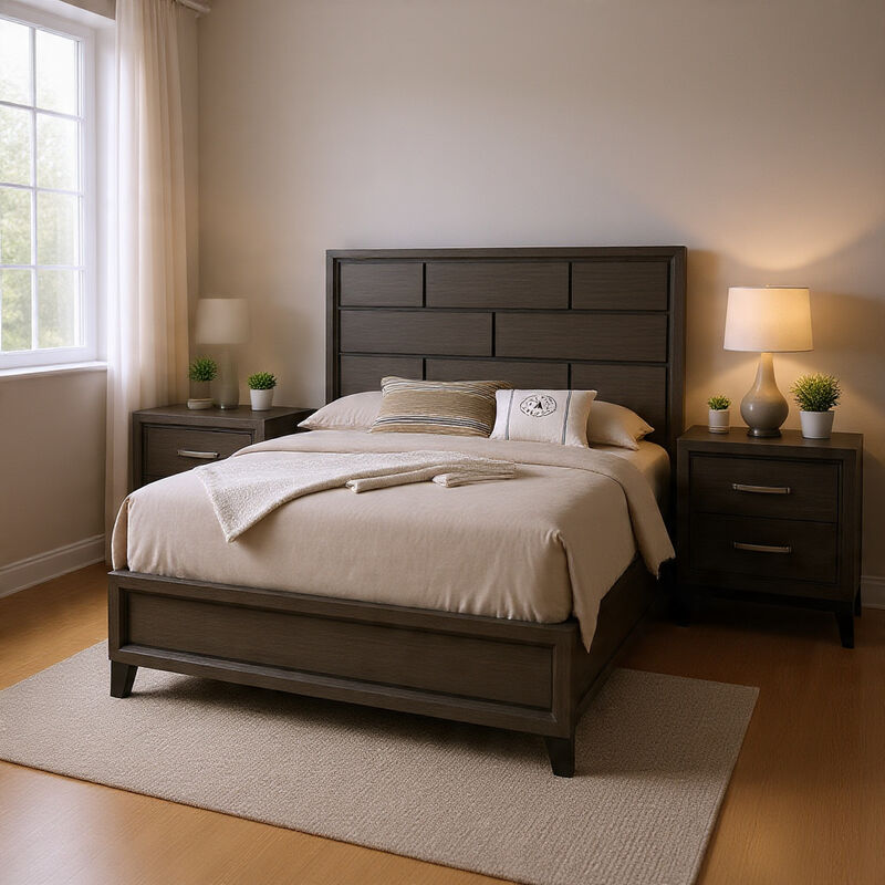 Bedroom Set, Wood, 3 Piece Set with 2 Nightstands image number 8