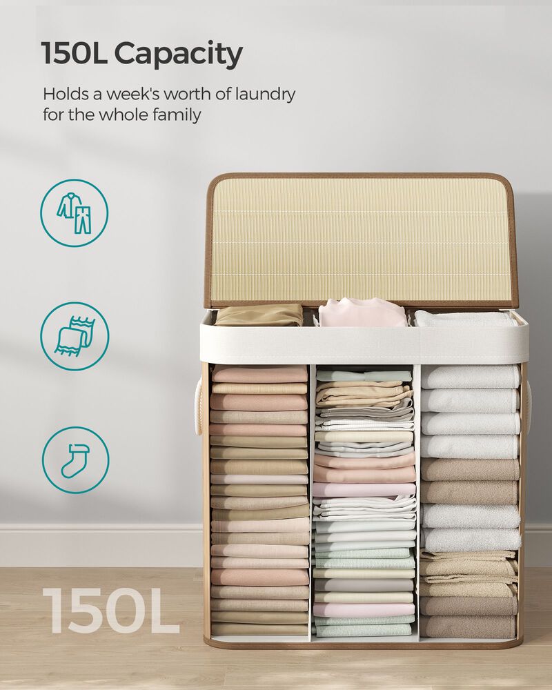 39.6-Gallon Laundry Hamper with Lid Large Capacity