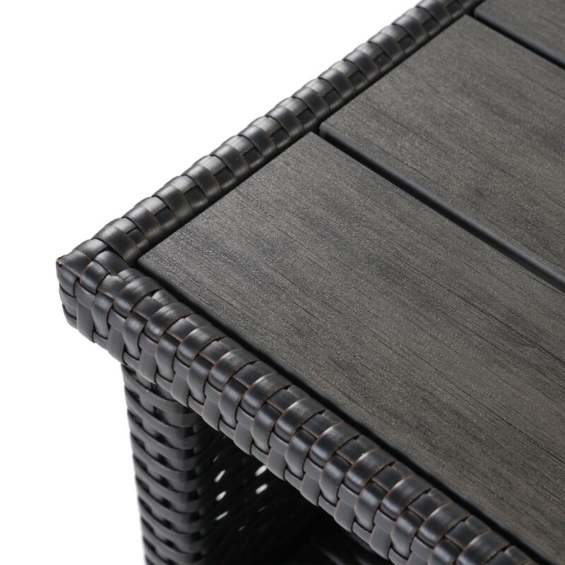 Mondawe Removable Rattan Dining Cabinet with UV-Resistant Handwoven Resin & Multi Functional Storage