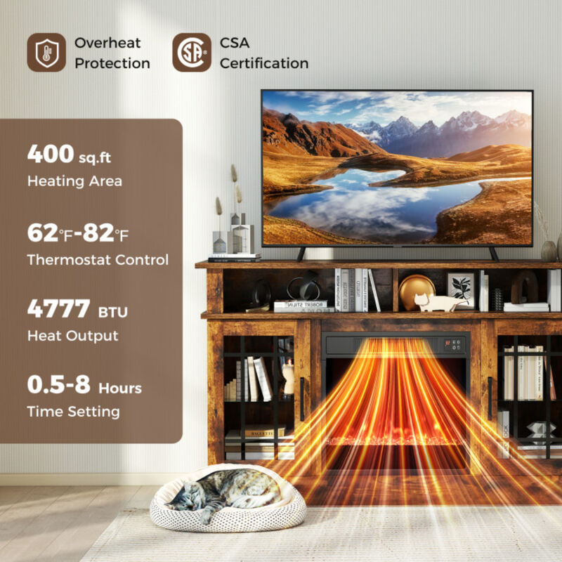 Fireplace TV Console with Remote & LED Mood Lighting &ndash; Media Cabinet for TVs Up to [40 inches]"