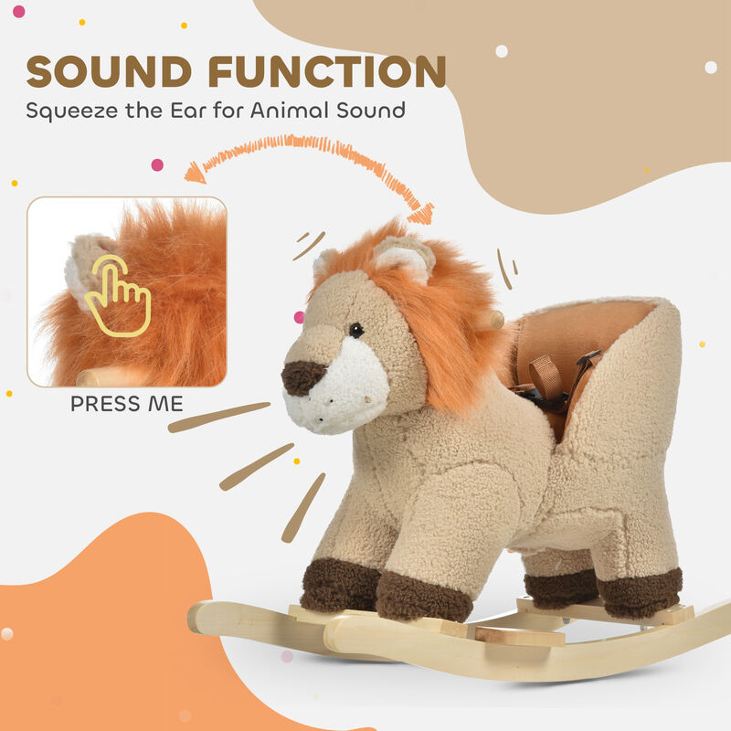 BreeBe Toddler Lion Ride-On Rocker with Sound image number 6