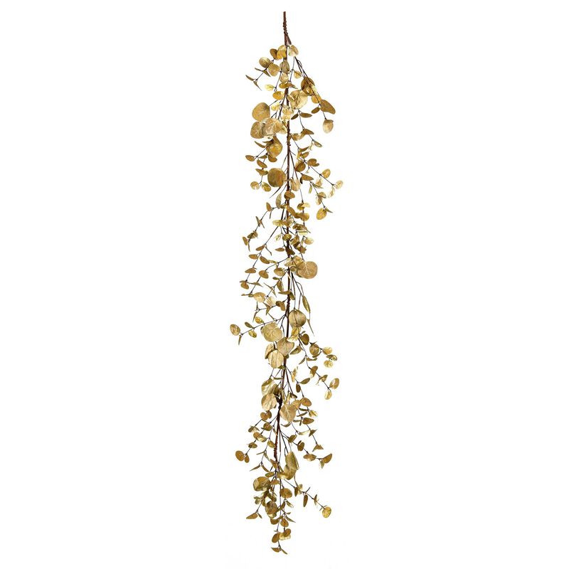 Vickerman 5' Gold Eucalyptus Artificial Christmas Garland, Unlit - Faux Gold Christmas Garland - Indoor Home Decor image number 0