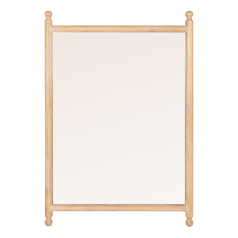 Rectangular Wall Mirror with Wood Dowel Frame, Natural image number 3