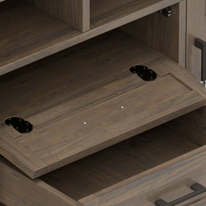 Ela SOLID WOOD 72 inch Wide Transitional TV Media Stand in Smoky Brown For TVs up to 80 inches