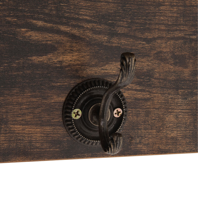 Utility Coat Rack Wall Shelf Organizer with Hooks