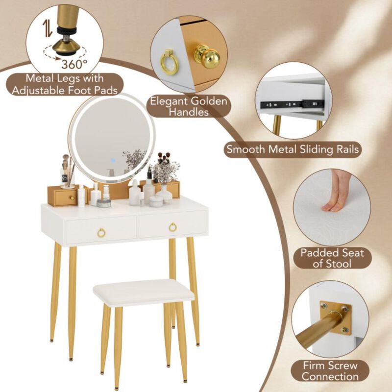 Hivvago Vanity Table Set with Mirror