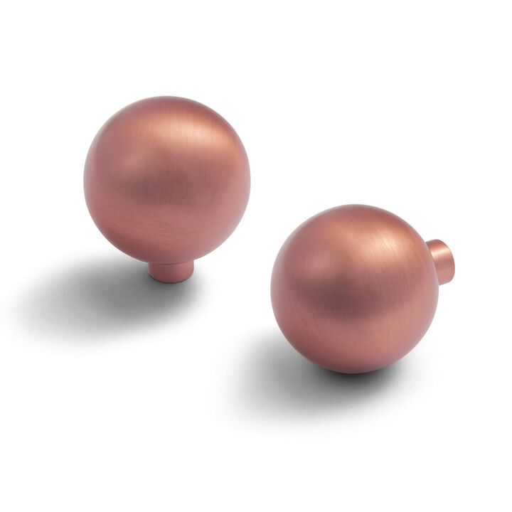 Goo-Ki Brushed Copper Cabinet Knobs with 1.2''Dia, Zinc Alloy Cabinet Pull for Dresser,Wardrobe,Cupboard- Large knob 6 Pack