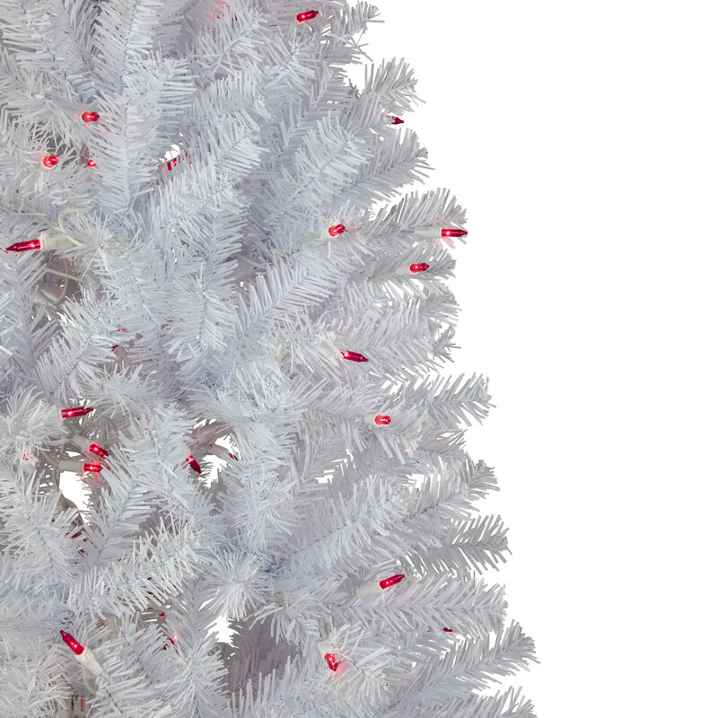 6.5’ Pre-Lit Slim Geneva White Spruce Artificial Christmas Tree  Pink Lights image number 2