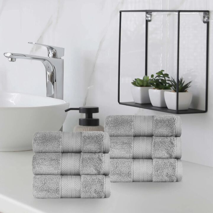 6 Pack Turkish Cotton Hand Towels Set, Soft Quick Dry Absorbent Towels for Bathroom Kitchen