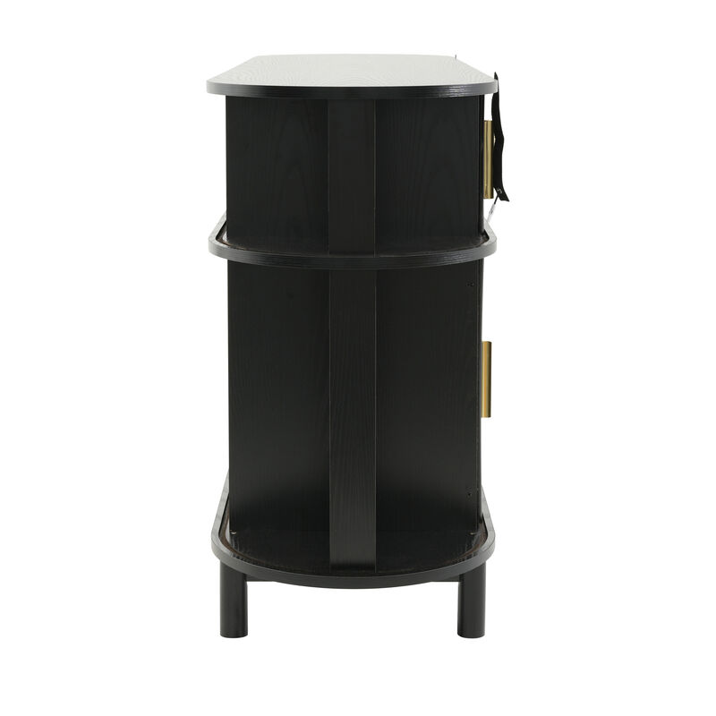 Jixrex 4 Sliding Fluted Doors Sideboard image number 7