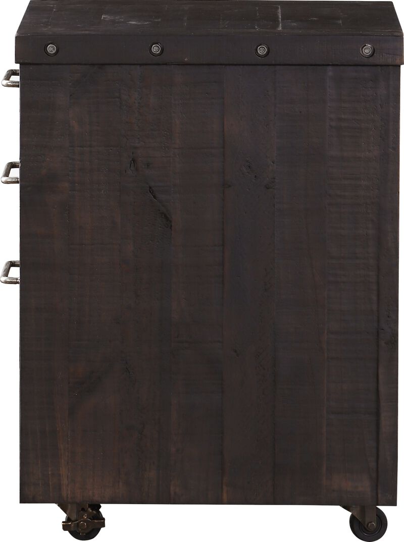 Yosemite Solid Wood Rollling File Cabinet in Cafe