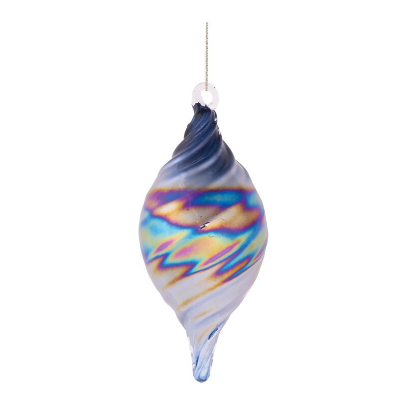 Set of 12 Iridescent Glass Ornaments &ndash; Swirl Patterned Christmas Tree Decorations for Elegant & Contemporary Holiday Styling