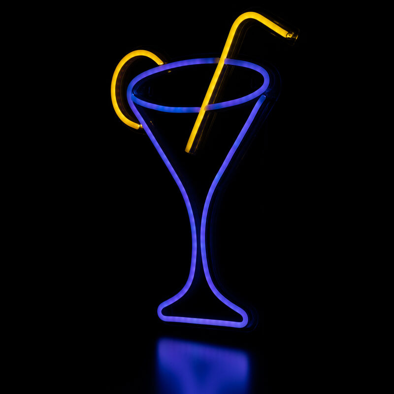 17" LED Neon Style Martini Cocktail Wall Sign image number 4